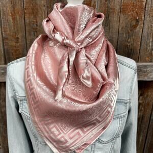 Blush Jacquard  Printed Western Southwestern Wild Rag Scarf Accent